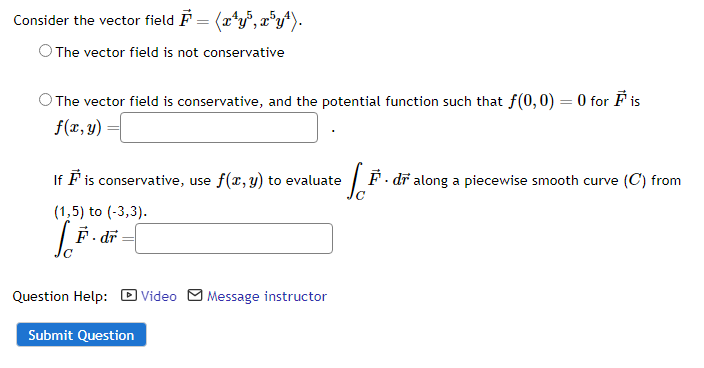 Solved Consider the vector field →=〈 4 5, 5 4〉.The vector | Chegg.com