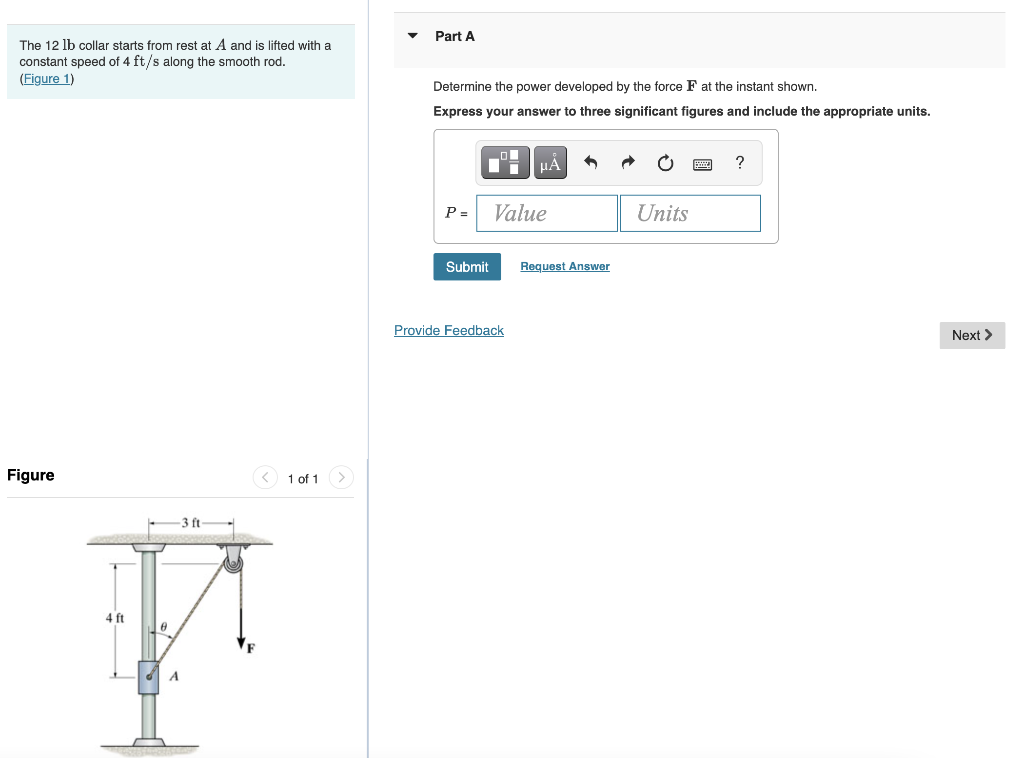 Solved The 12 lb collar starts from rest at A and is lifted | Chegg.com