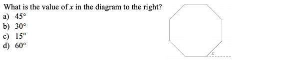 Solved What is the value of x in the diagram to the right? | Chegg.com