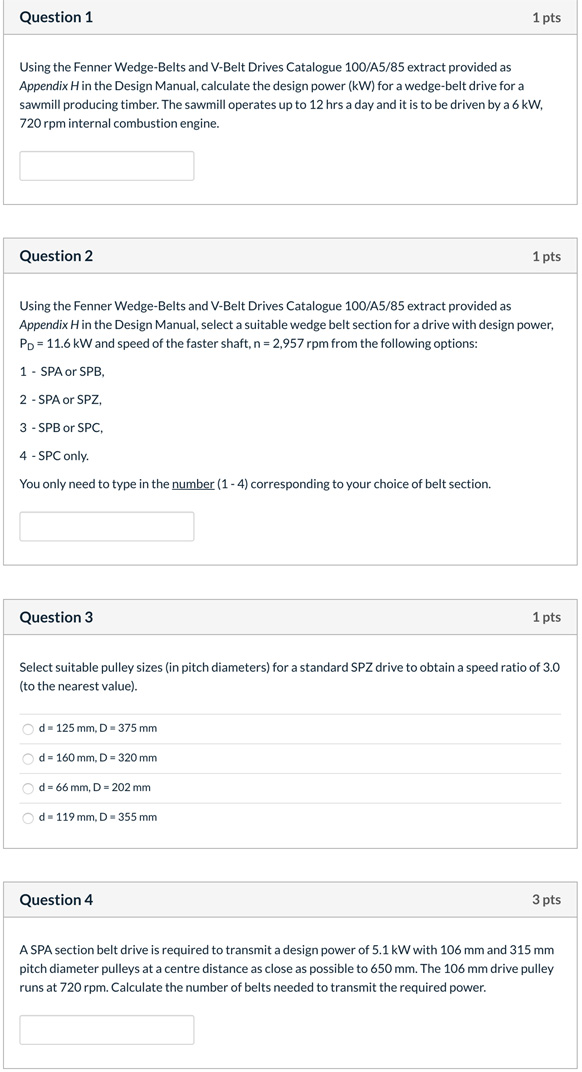 Fenner V Belt Catalogue 2025