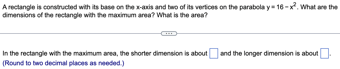 Solved A rectangle is constructed with its base on the | Chegg.com