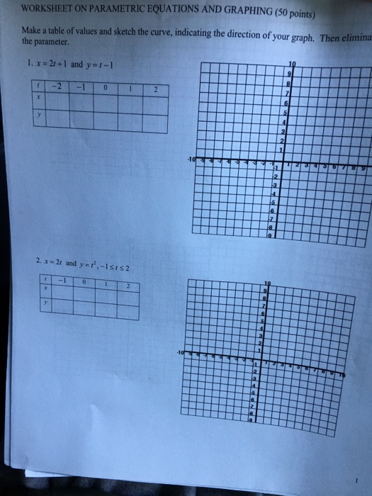 Worksheet On Parametric Equations And Graphing: Mastering the Art of Motion