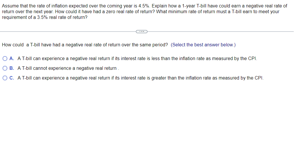 Solved Assume That The Rate Of Inflation Expected Over The | Chegg.com