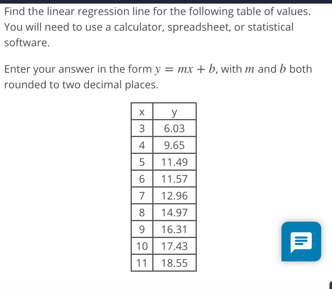 regression for linear equation calculator