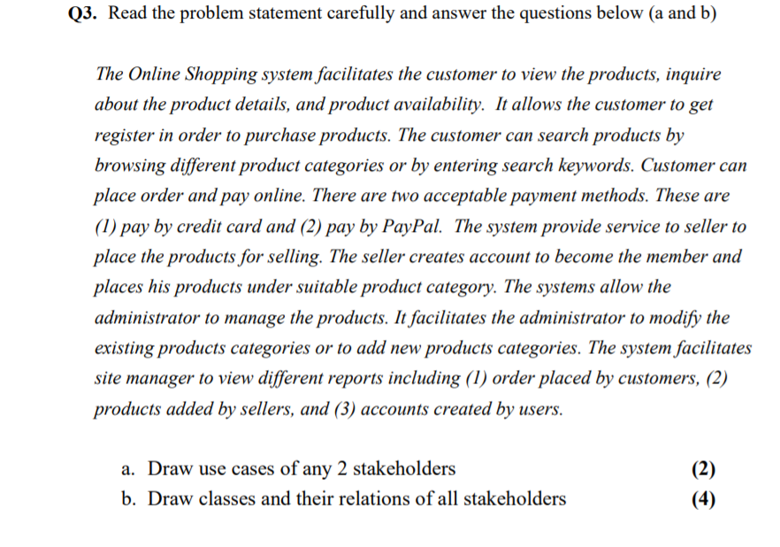 Solved 3. Read the problem statement carefully and answer | Chegg.com