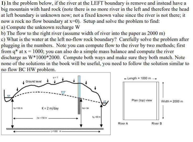1) In the problem below, if the river at the LEFT | Chegg.com