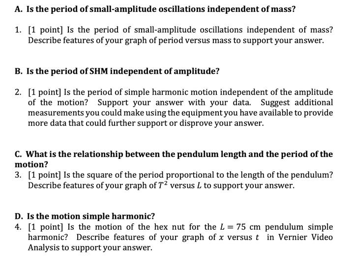 Solved A. Is the period of small-amplitude oscillations | Chegg.com
