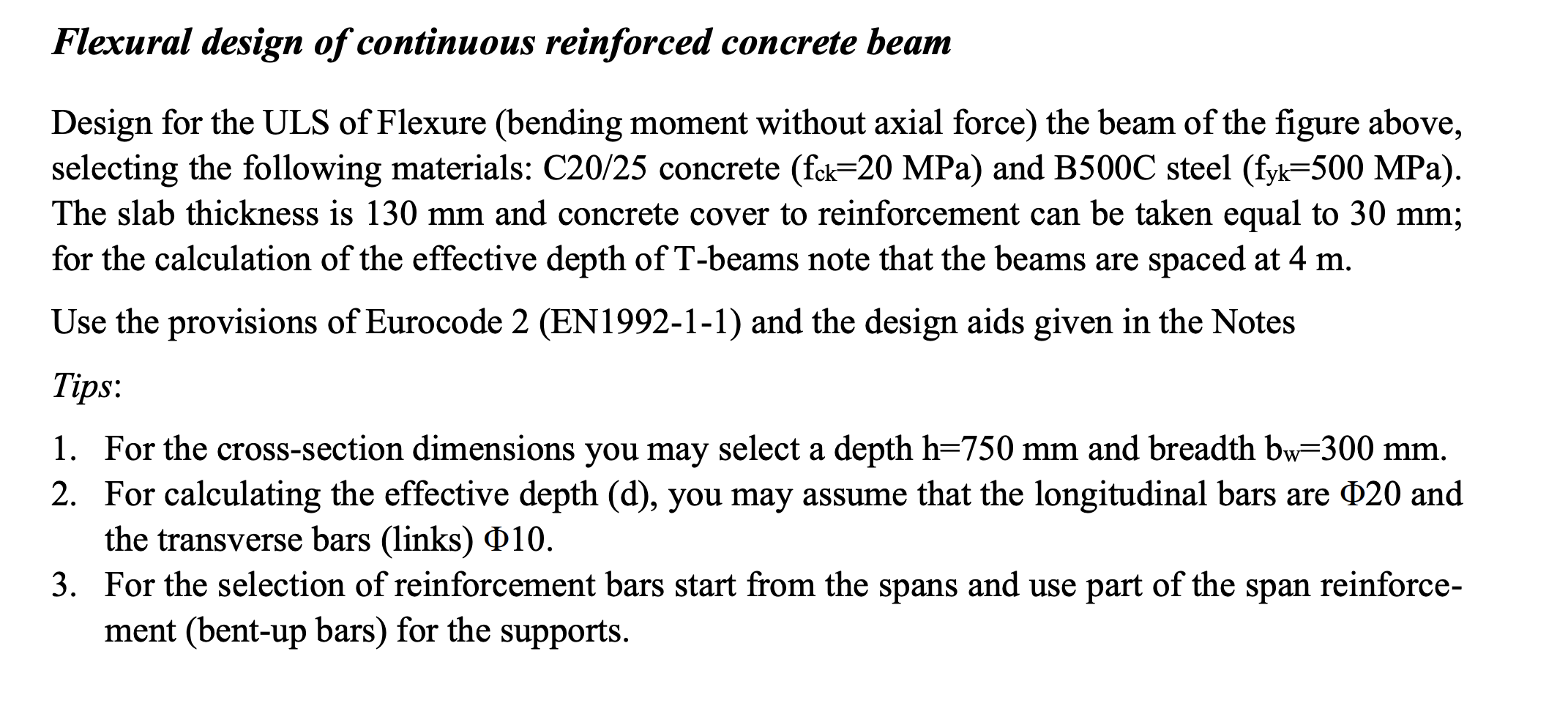 Flexural design of continuous reinforced concrete | Chegg.com