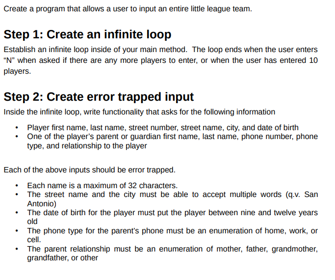Solved Create a program that allows a user to input an | Chegg.com