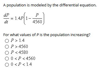 Solved A population is modeled by the differential equation. | Chegg.com