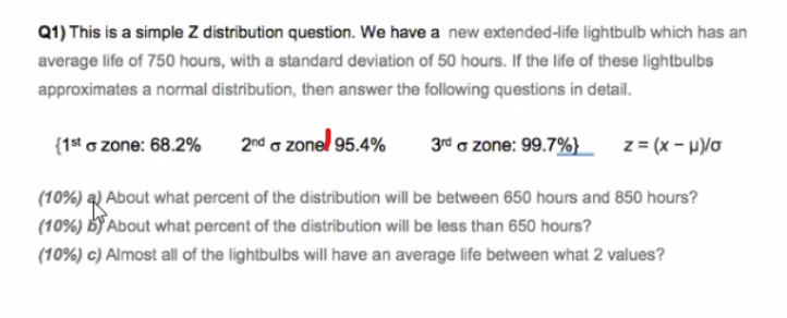 Q1 This Is A Simple Z Distribution Question We Have Chegg Com