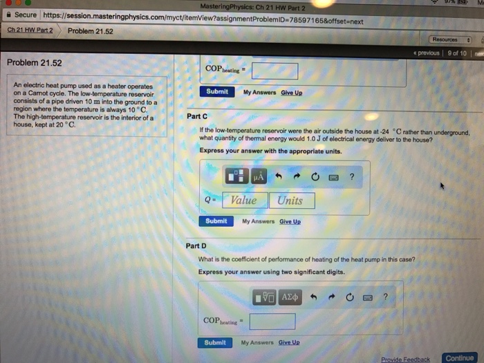 Solved Ch 21 HW Part2 Problem 21.52 Resources previous 9 of | Chegg.com