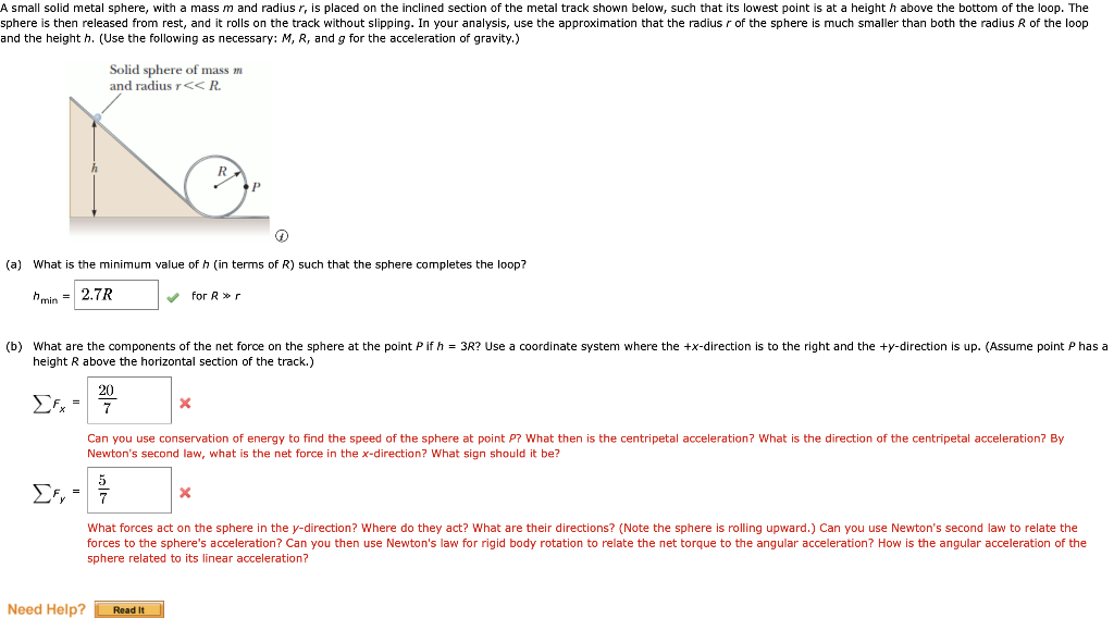 Solved A small solid metal sphere, with a mass m and radius
