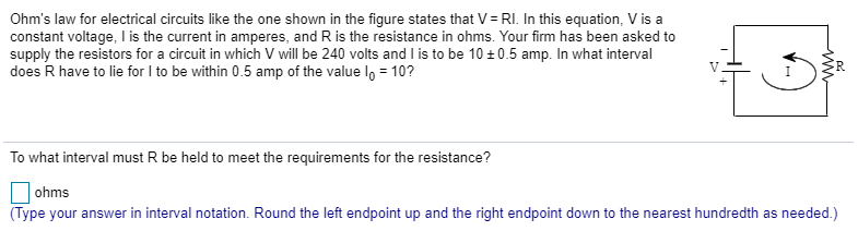 Solved Ohm S Law For Electrical Circuits Like The One Shown Chegg Com