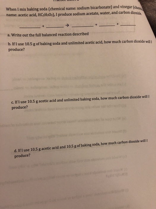Solved When I mix baking soda (chemical name sodium