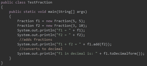 Solved Create a Fraction class that can solve for fractions. | Chegg.com