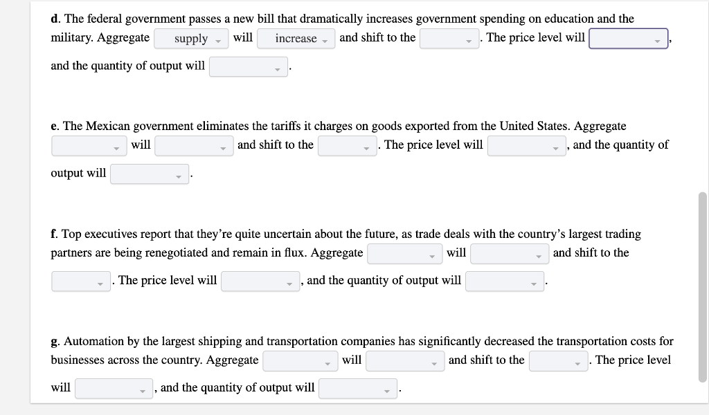 aggregate supply and demand webquest online assignment