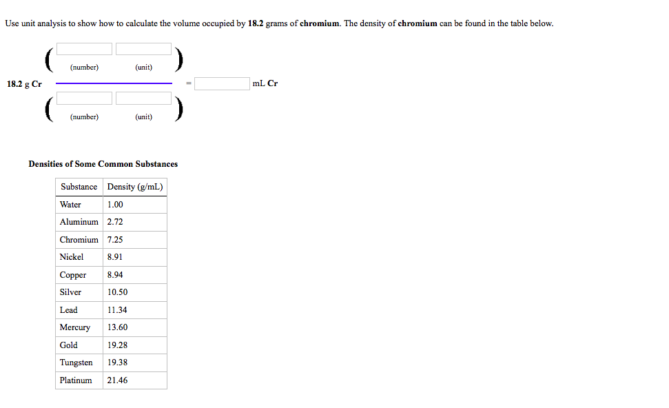 Solved Use unit analysis to show how to calculate the volume