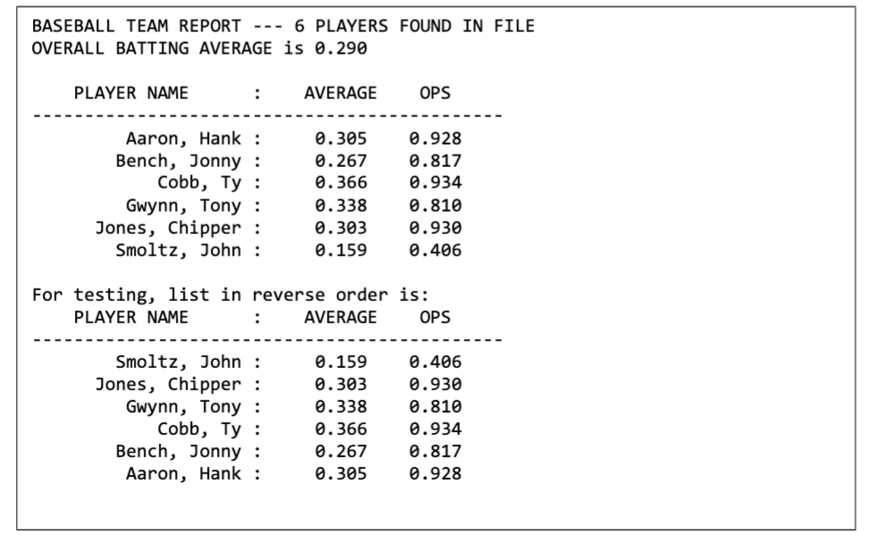 Solved to the player statistics calculator test