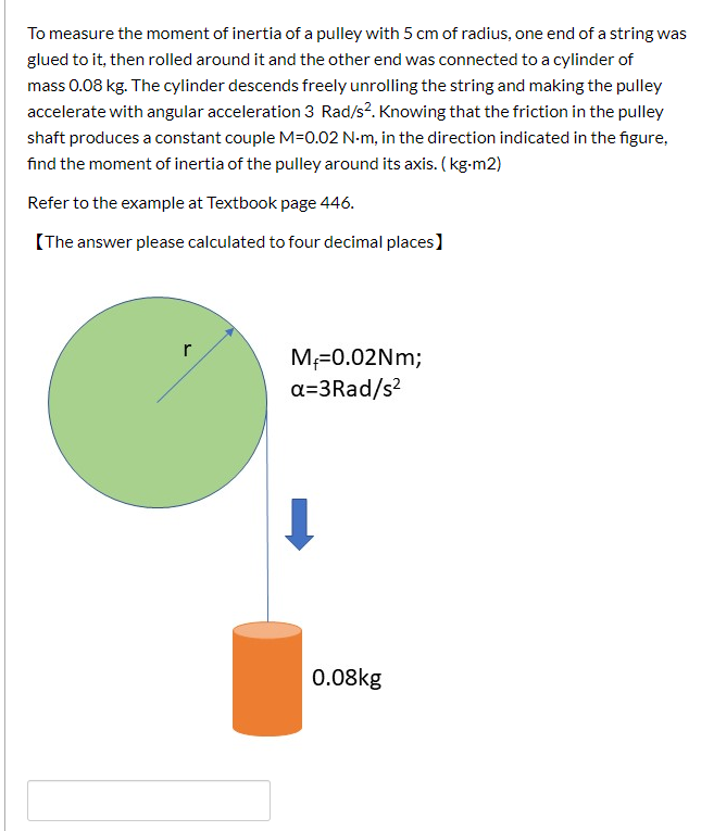 Solved To measure the moment of inertia of a pulley with 5