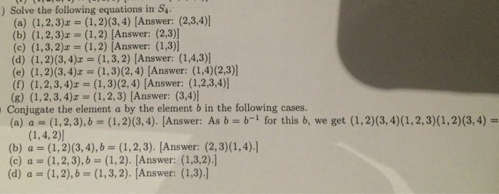 Solved Solve the following equations in S_4. (1, 2, 3)x = | Chegg.com