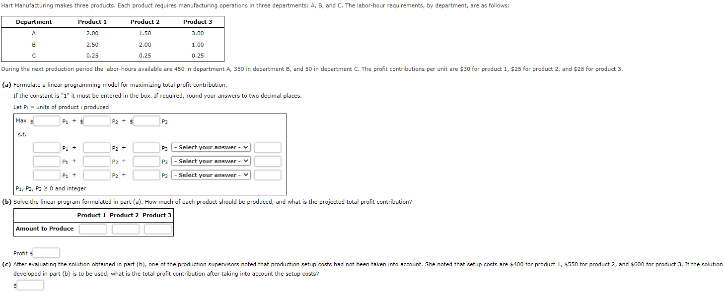 Solved (a) Formulate a linear programming model for | Chegg.com