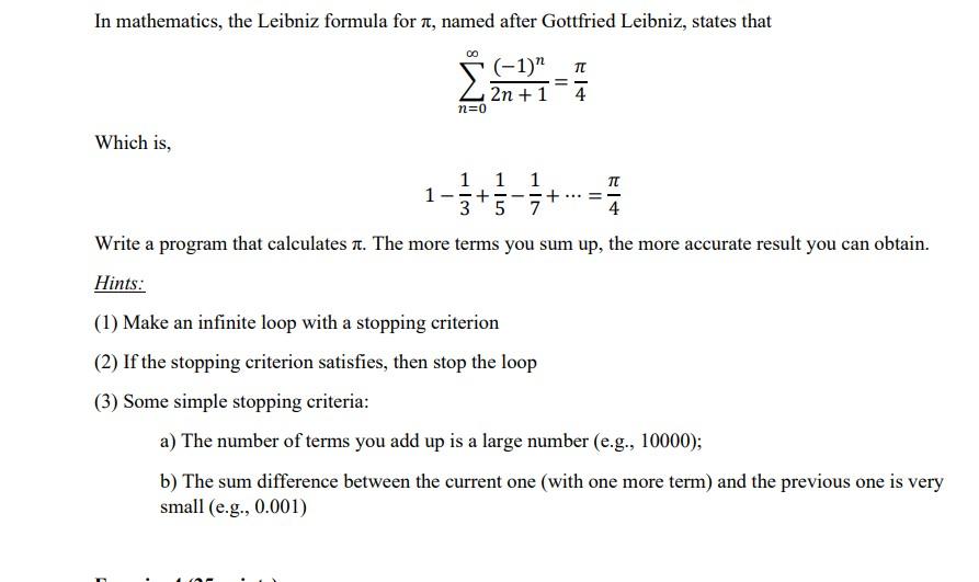 Solved In mathematics, the Leibniz formula for A, named | Chegg.com