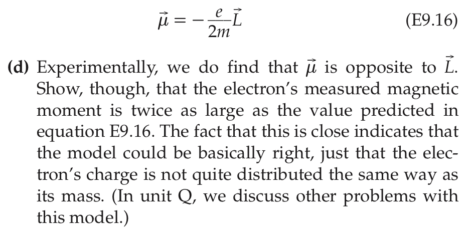 Solved E9d 2 An Electron Has An Intrinsic Magnetic Moment Chegg Com