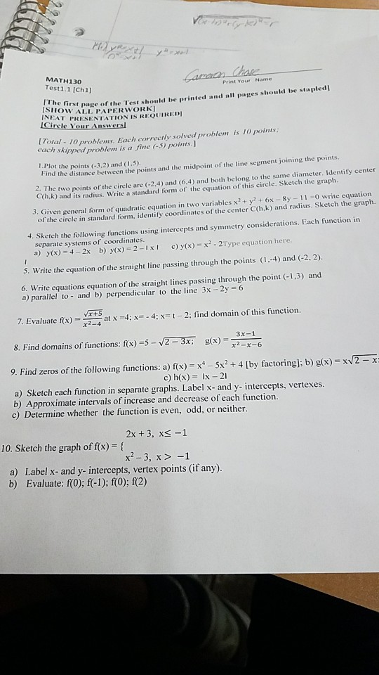 Solved MATH130 Test1.1 [Ch1 Print Your Name SHoWA page of | Chegg.com