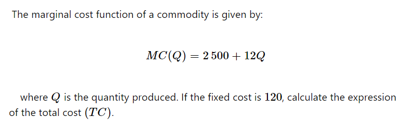 Solved The marginal cost function of a commodity is given | Chegg.com