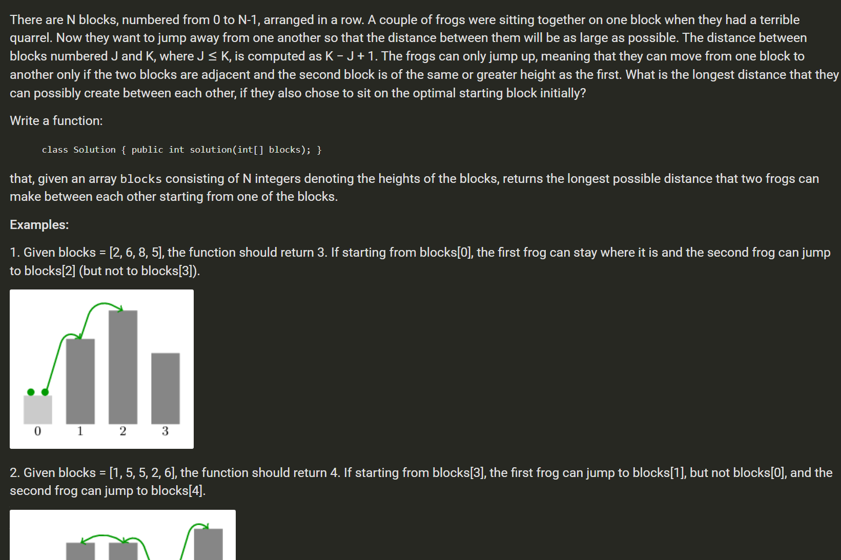 Solved There are N blocks, numbered from 0 to N−1, arranged