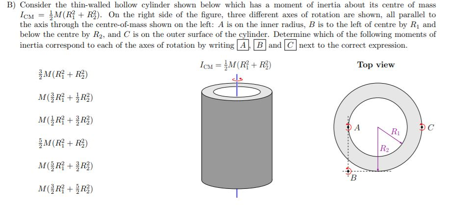 Solved B Consider The Thin Walled Hollow Cylinder Shown