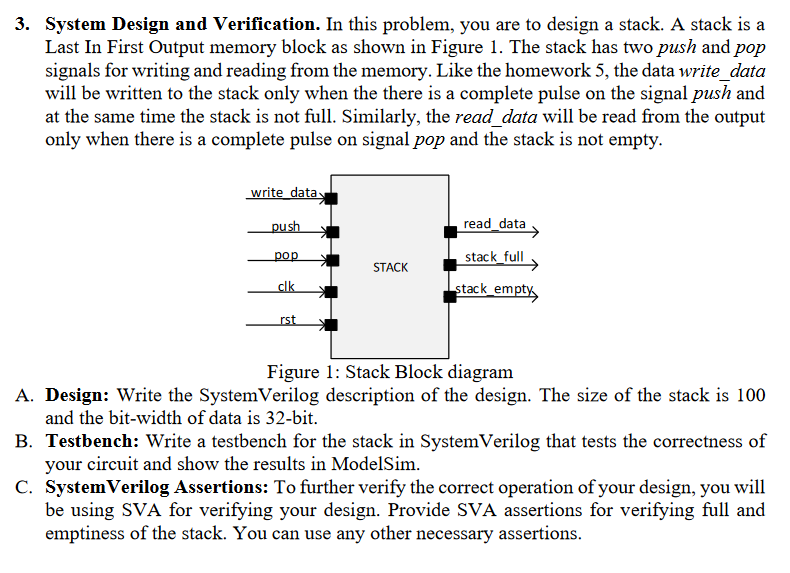 Solved 3. System Design and Verification. In this problem, | Chegg.com