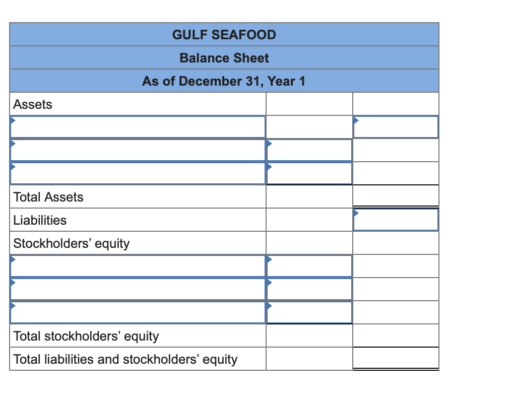 Solved The following events apply to Gulf Seafood for the