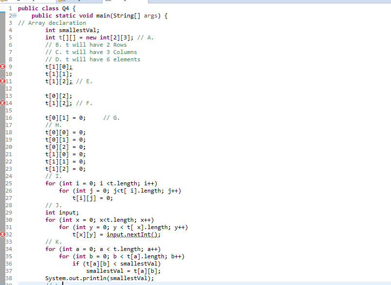 Solved 1 public class Q4 { 2 public static void | Chegg.com