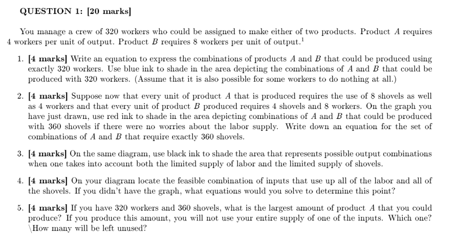 Solved QUESTION 1: [20 marks] You manage a crew of 320 | Chegg.com