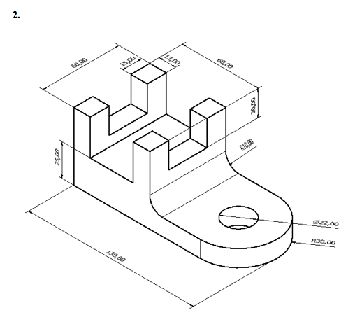 Solved Question Prepare the dimensioned 2D views of the | Chegg.com