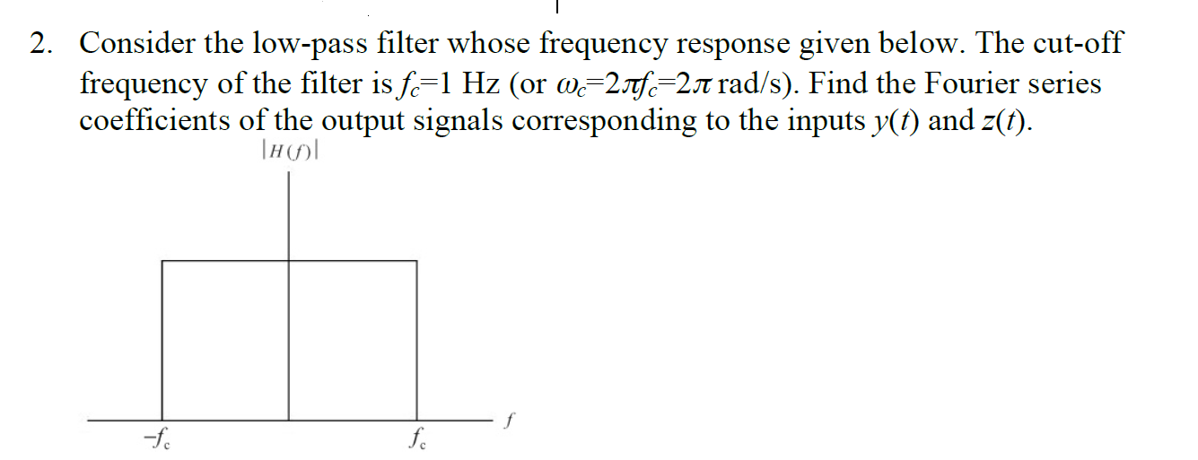 Solved 2. Consider the low-pass filter whose frequency | Chegg.com