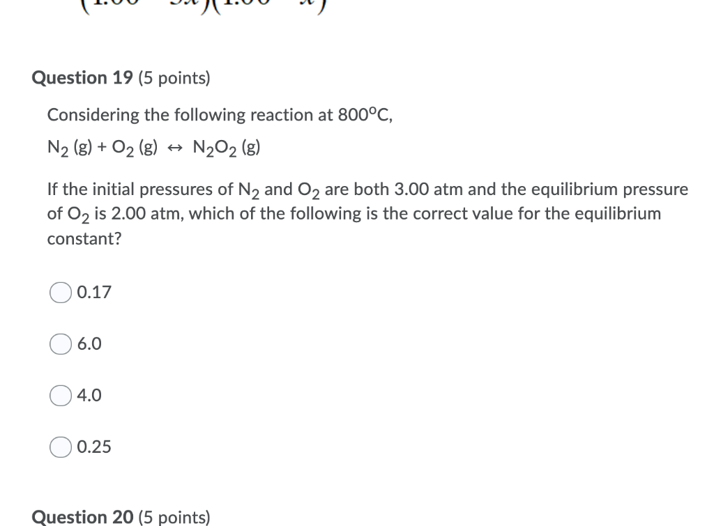 Solved Question 19 (5 points) Considering the following | Chegg.com