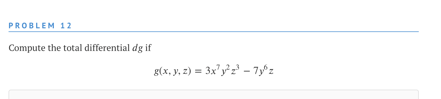 Compute the total differential \( d g \) if \[ g(x, y, z)=3 x^{7} y^{2} z^{3}-7 y^{6} z \]