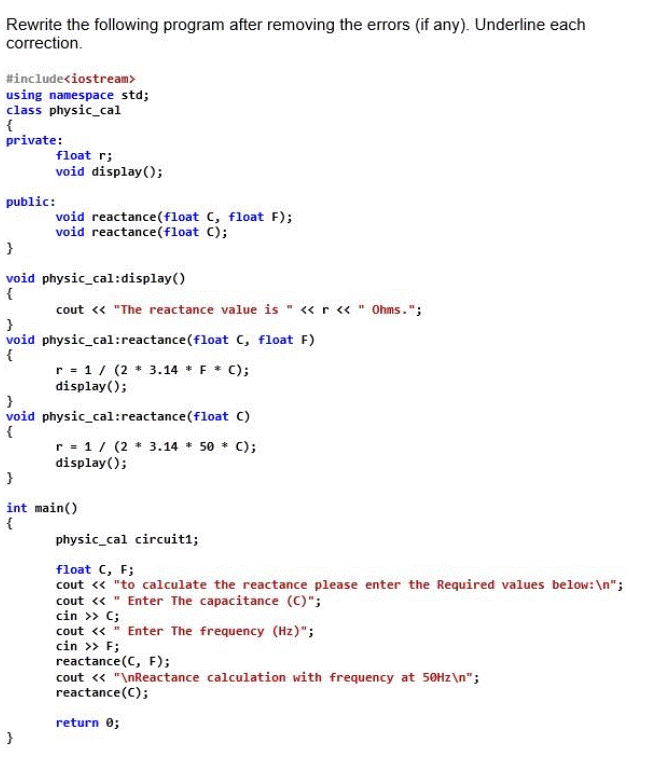 Solved Rewrite the following program after removing the | Chegg.com