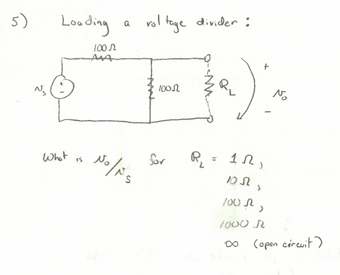 Solved 5) Loading a roltage divider: | Chegg.com