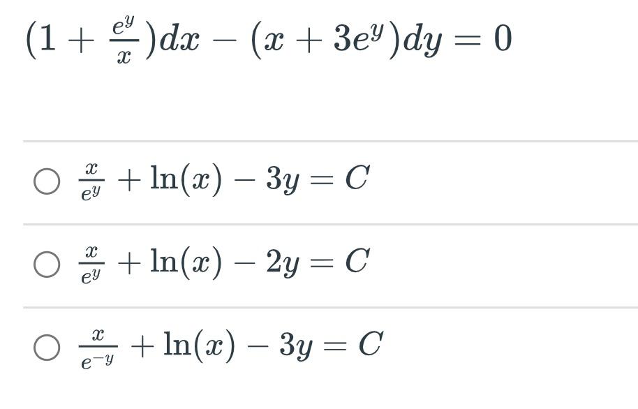 Solved Using The Integrating Factor Method, Solve And Select | Chegg.com