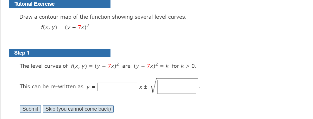 Solved Tutorial Exercise Draw a contour map of the function | Chegg.com