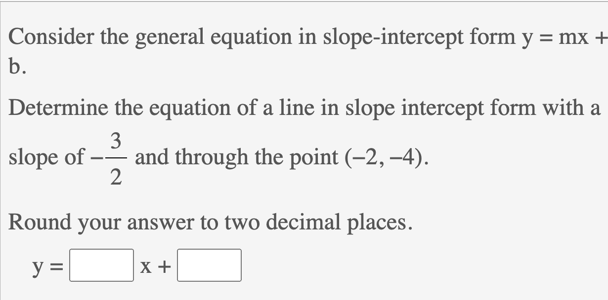 Solved Consider the general equation in slope-intercept form | Chegg.com