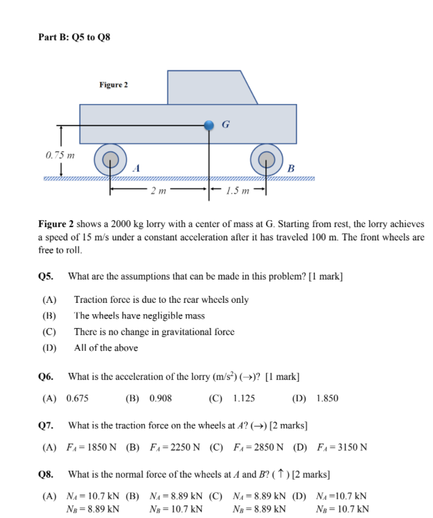 Solved Part B: Q5 To Q8 Figure 2 G 0.75 M B 2 M 1.5 M Figure | Chegg.com