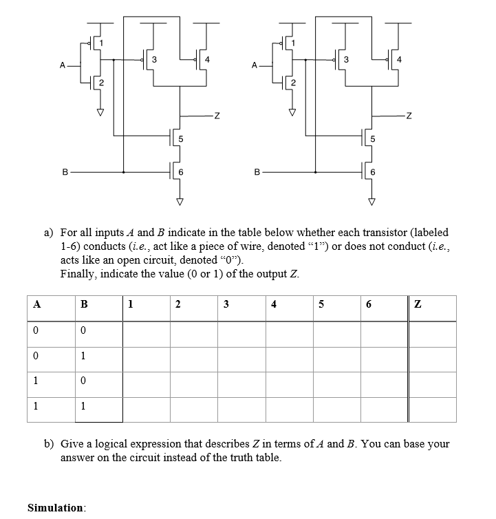 Solved A) For All Inputs A And B Indicate In The Table Below | Chegg.com