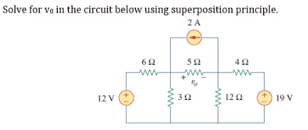 Solved Solve for vo in the circuit below using superposition | Chegg.com