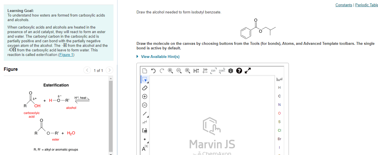 draw the alcohol needed to form isobutyl benzoate vanshightopsmens