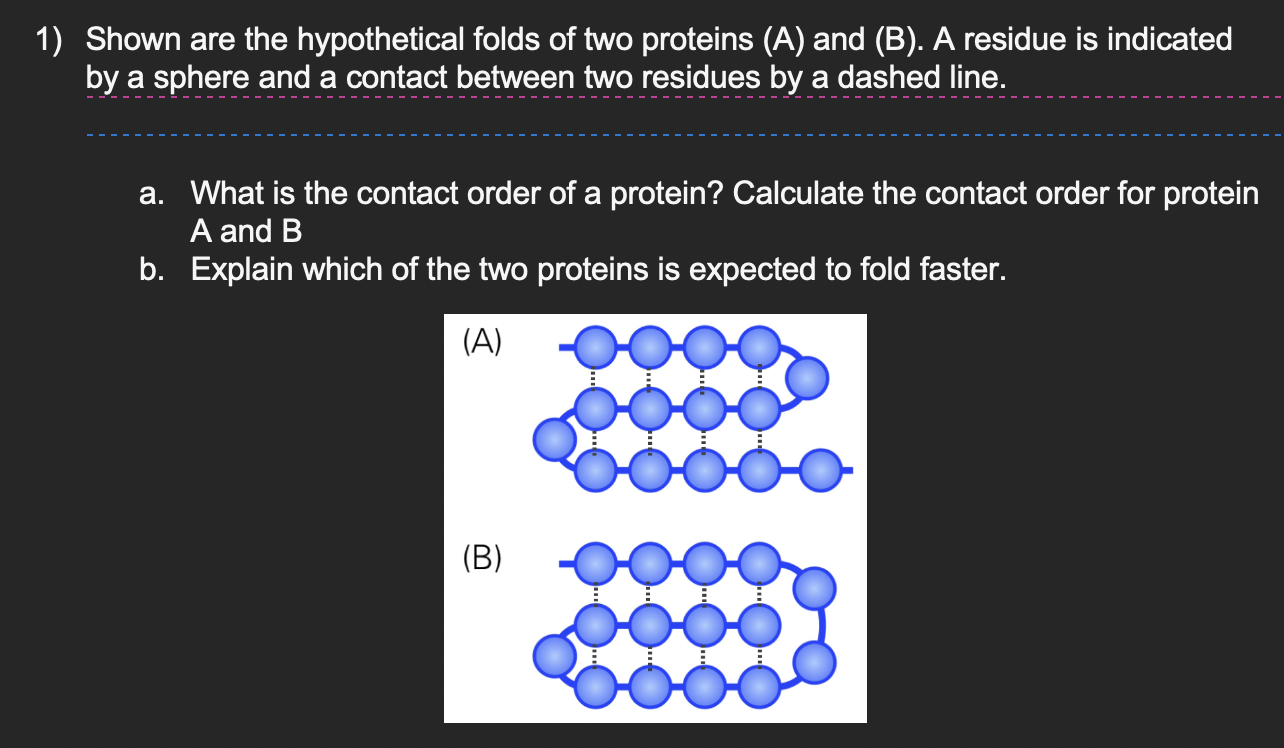 Solved Shown are the hypothetical folds of two proteins (A)